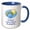 Blue/White, variant on 3drose, Count Your Rainbows, Not Your Thunderstorms. Rainbow, Rain, Sun, 15oz Mug