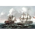 thumbnail image 2 of Birch, Thomas 32x22 Black Ornate Wood Framed with Double Matting Museum Art Print Titled - U.S.S. Constitution Defeating The British Ship,Guerriere - War of 1812, 2 of 4