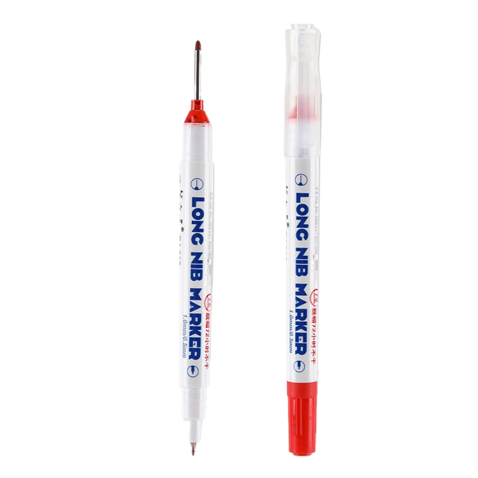 1ml Long Head Deep Hole Marker Pens Long Nib Marker Set Pr Ofessional Construction Markers Scriber Marking Tools Double Head Per Manent Markers Marker Pens for Metal Carpenters