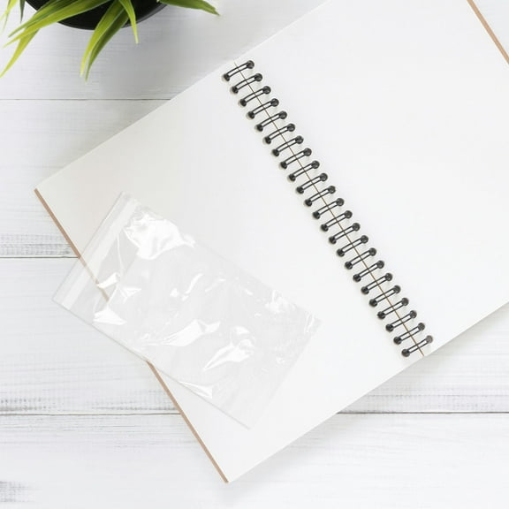 OFFIGAM 200pcs Transparent Self-Adhesive Business Card Protector Sleeves, 3 Inch Plastic Card Storage Bags for Office Use