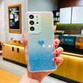 thumbnail image 5 of for Samsung Galaxy S21 Ultra Case Holographic Iridescent, Gradient Bling Glitter Clear Case with Camera Lens Cover Soft Shockproof Cute Heart S21 Ultra Women Phone Case 6.8" (Blue Heart), 5 of 9