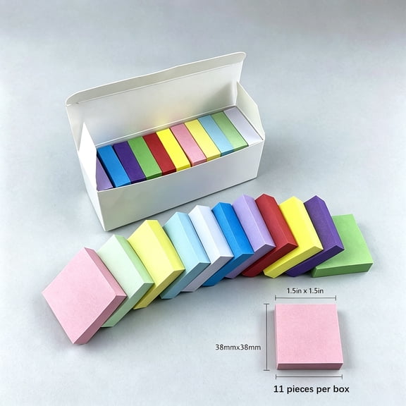Mini Sticky Notes, Colorful Self-Adhesive Pads, Small Sticky Notes 1.5x1.5in, Small Post It Notes Tearable Design, Mini Post It Notes for Office Home, White