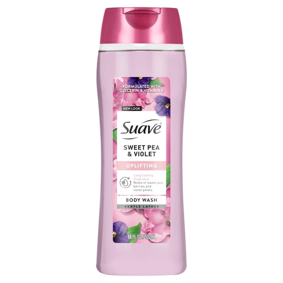 Suave Sweet Pea & Violet Moisturizing Body Wash with Glycerin & Vitamin E, 18 FL OZ
