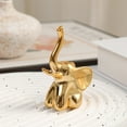 thumbnail image 2 of Modern Ceramic Elephant Figurine Elegant Home Ring Holder for Living Room Bookshelf and Desk Display, 2 of 4