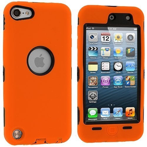 Black Silicone Cover For 4th Gen iPod Touch Hybrid Spot Diamonds Orange Case