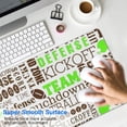 thumbnail image 4 of Long Mouse Pads for Desk,Green Brown Football Words Pattern Desk Mats on Top Of Desks, Desk Mouse Pad Extra Large with 3mm Non-Slip Base and Stitched Edge for Gaming,Office,Work,Home 35.4"x15.7", 4 of 6