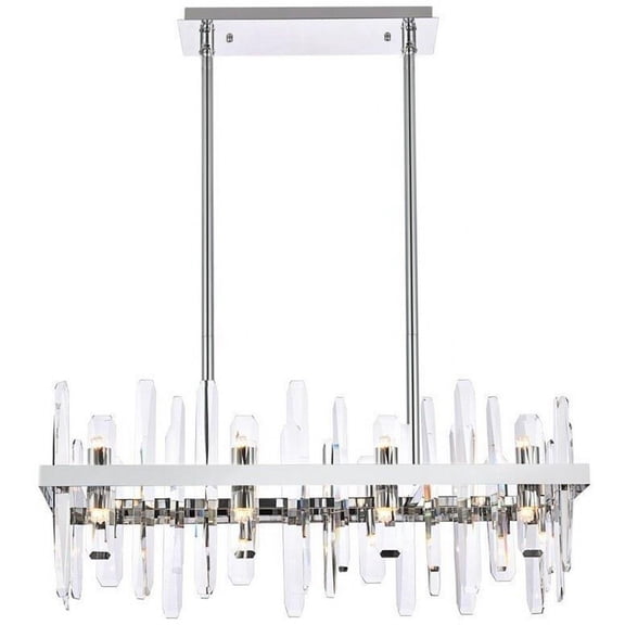 16 Light Rectangular Chandelier in Modern Style-12 inches Tall and 12 inches Wide-Chrome Finish Bailey Street Home 390-Bel-5047815