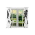 thumbnail image 3 of CADecor Grey and White Window Kitchen Curtain, Ink World Map Window Treatment Panel Curtains,26x39 inches,Set of 2, 3 of 3