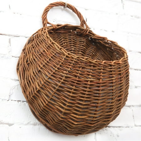 - Natural Wicker Rattan Basket Handmade Flower Pot Plant Stand Holder DIY Home Wall Hanging Decor