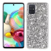 Dteck Case For Samsung Galaxy A51 4G (6.5 inch), Shockproof Rubber Soft TPU Case Bling Glitter Protective Back Phone Slim Cover ,Silver