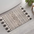 thumbnail image 2 of Boho Black and White Tribal Ethnic Pattern Bathroom Rugs Mat,Non Slip Microfiber Bathroom Rug,Rubber Backing,Soft Bathroom Mats for Bathroom Floor,Tub and Shower,17x27in(43x68cm), 2 of 5