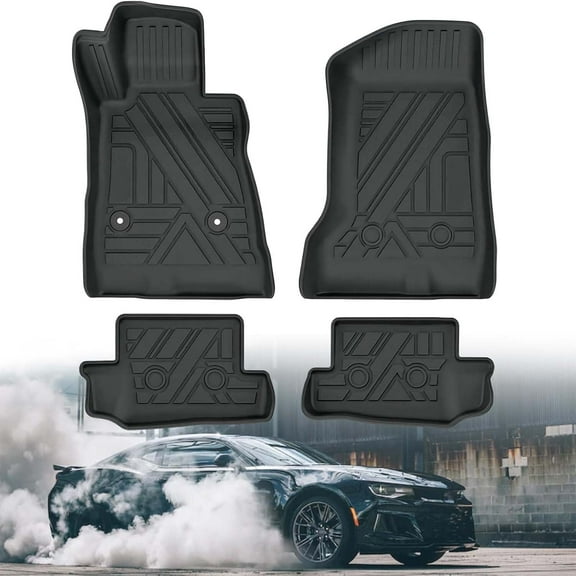 AOMSAZTO Car Floor Mats for Chevrolet Camaro 2016-2024 All Weather TPE Rubber Floor Liners Protection