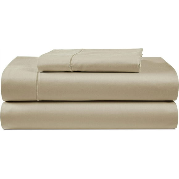 TRAHOO-100% Egyptian Cotton Bed Sheets - 1000 Thread Count 3-Piece Twin XL Sheets Set, Long Staple Cotton Bedding Sheets, Sateen Weave, Luxury Hotel Sheets, Fits Upto 16" Mattress - Linen