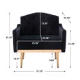 thumbnail image 7 of Modern Accent Chair, Leisure Single Sofa Chair with Rose Golden Feet, Velvet Upholstered Armchair with Highback, Reading Lounge Armchair Side Chair Furniture for Bedroom Living Room, Black, 7 of 7