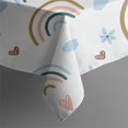 thumbnail image 5 of White Boho Bohemia Rainbows Clouds Hearts Pattern Square Tablecloth,Waterproof Square Table Cover,Wipeable Spillproof Washable Table Cover for Home Kitchen Party Decor 42"X42"(107x107cm), 5 of 6