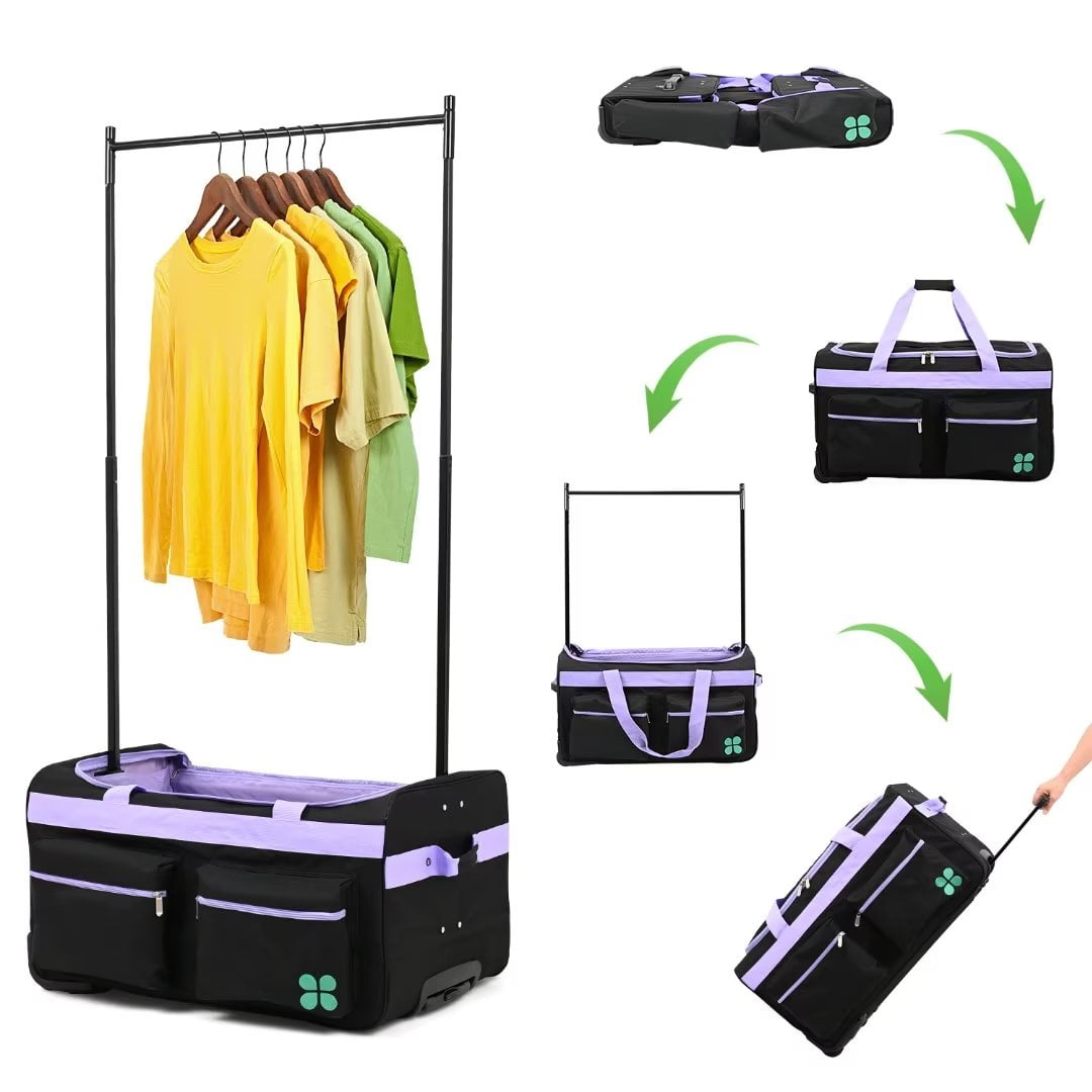 MOPHOTO Dance Bag with Garment Rack,Rolling Garment Bag,Dance