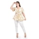 thumbnail image 4 of Blusa corte A Roman Fashion /Tallas Extras, 1710 (Beige flor blanca) beige 42, 4 of 5