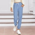 thumbnail image 2 of Maean Womens Lounge Pants Elastic Waist Comfy Loose Causal Bottoms Soft Stretchy Sleepwear Pajamas Striped Pant, 2 of 6