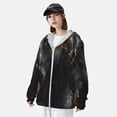 thumbnail image 2 of Kdxio Black And Gold White Horse Print Women Men Sun Protection UPF 50+ Jackets Zip Up Long Sleeve Hoodie Hiking Lightweight with Pockets, 2 of 5