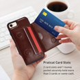 thumbnail image 2 of Card Slot Holder Wallet Case for iPhone 8 Plus 7 Plus, Premium PU Leather Case Kickstand with Hidden Magnetic Closure Flip Durable Shockproof Protective Cover for iPhone 7 Plus/8 Plus - Brown, 2 of 14