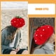thumbnail image 4 of BRIGHTFUFU Sombrero de boina de fresa de lana para mujeres con tapa francesa boina decorativa sombrero de fresa de fresa., 4 of 8