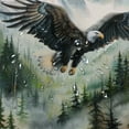 thumbnail image 5 of Orinice Eagle Forest Mountains Bathroom Decor Set with Shower Curtain, Colorful Luxurious Graphic Print Polyester Fabric, Chic Modern Style, 100% Polyester Fiber, Multi Size Shower Curtain, 5 of 7