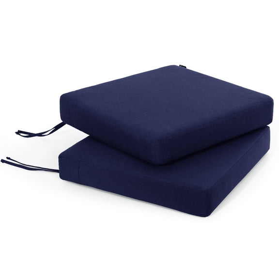 Favoyard Outdoor Cushion Set of 2, Rainproof & 3-Year Fade Resistant Patio Furniture Cushions with Removable Cover and Adjustable Ties for Garden
