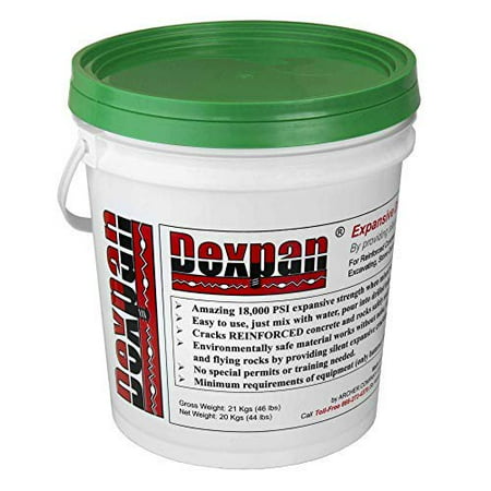 UPC: 0810684020047 | Dexpan Expansive Demolition Grout 44 Lb. Bucket for Rock Breaking  Concrete Cutting  Excavating. Alternative to Demolition Jack Hammer Breaker  Jackhammer  Concrete Saw  Rock Drill (DEXPAN44BKT2)