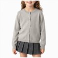 thumbnail image 3 of xaweyi Girls Spring And Thin Cardigan Sweater Comfortable Soft Stylish Solid Color Girls Sweater Coat,Sizes 18-24 Months, 3 of 6