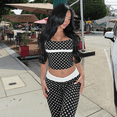 thumbnail image 2 of EASYBRAUS Women Polka Dot Tank Top Pants Set Summer Color Block Casual Outfit, 2 of 6