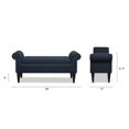thumbnail image 4 of Jennifer Taylor Banc d'Accent d'Entrée Kathy Roll Arm Bleu Pacifique, 4 of 17