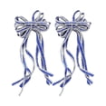 thumbnail image 2 of Christmas Ribbon Wreath Bows for Front Door and Tree Decor, Sturdy Polyester, Indoor Outdoor Holiday Decoration, Assorted Colors, 2-Pack, 2 of 6