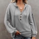 thumbnail image 5 of Sudadera con capucha para mujer, con botones, para adolescentes, informal, de manga larga, de gran tamaño Adepaton BST3000193-3, 5 of 6