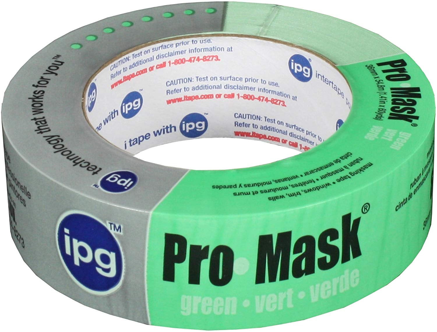 IPG ProMask Green, 8Day Painter's Tape, 1.41" x 60 yd, Green, (Single