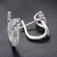 thumbnail image 4 of 2 Ct Round Cut White Moissanite Huggie Hoop Earrings 14k White Gold Plated, 4 of 4