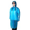 thumbnail image 1 of Unique Bargains Adults Portable Blue Plastic Hooded Raincoat Poncho, 1 of 1