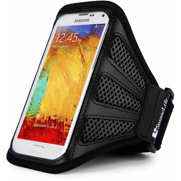 Breathable Mesh Workout Armband with adjustable strap for medium to large built arms fits 5.75in x 3in phones (5.75 - 6in Screensize)