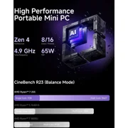 MINISFORUM X1-255 Mini PC AMD Ryzen 7 255 16GB RAM 512GB SSD Desktop Computer, HDMI2.1|DP2.0|2xUSB4 Output, 1x Oculink Port, 2.5G RJ45 Port/WiFi7/BT5.4