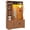 Caramel Oak, variant on Hall Tree with Bench and Shoe Storage, Farmhouse Entryway Bench with Coat Racks and Led Lights, Tall Hall Tree with 7 Coat Hooks, 6 Storage Cubbies, Adjustable Shelf