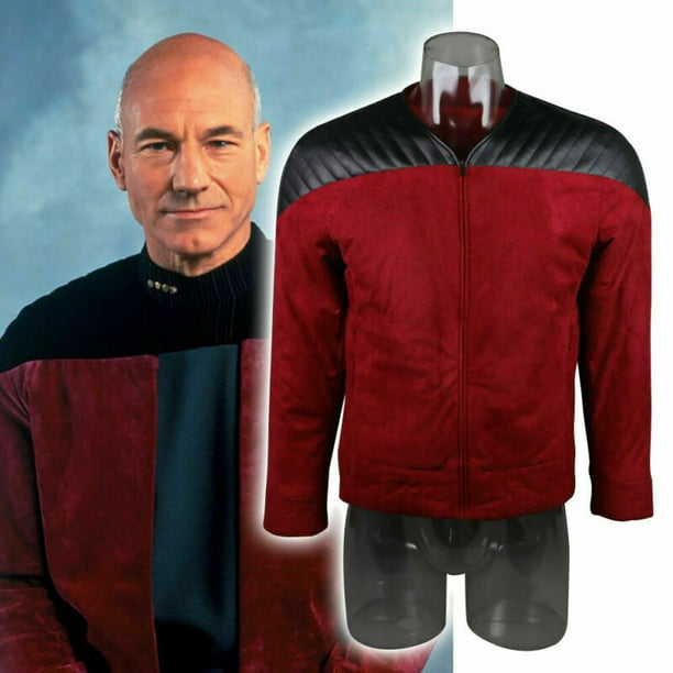 Star The Next Generation Trek Capitán Picard Duty Uniform Jacket TNG Traje rojo Hombre Abrigo de invierno Warm Cosplay Costume PropPorcelanaS Deng Xun unisex