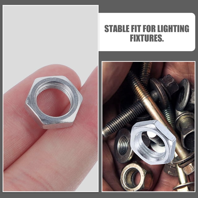 CRILSTYLEO 200Pcs Metric Lock Nut Assortment Lamp Nut Silver Iron Prevent Loosening Maintenance