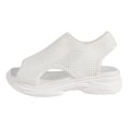 thumbnail image 5 of Rokment Women's Walking Sandals Lightweight Comfortable Mesh Cut-Out Open Toe Memory Foam Thick Sole Athletic Nursing Tennis Non Slip Work Sneakers Summer Shoes White Size 9, 5 of 6
