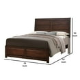 thumbnail image 4 of Raised Panel Design Wooden Eastern King Bed with Sleek Legs Walnut Brown - Saltoro Sherpi, 4 of 4