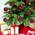 thumbnail image 5 of Deeceymbur Flocked Christmas Balls Red Ornaments Set 12 Pack Christmas Tree Decorations Holiday Party Supplies Home Decor, 5 of 9