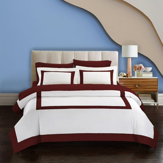 BedDecor 3 Piece Luxury Multi Box (Burgundy, Emperor) 800 TC 100% Long Staple Egyptian Cotton Made Duvet Set