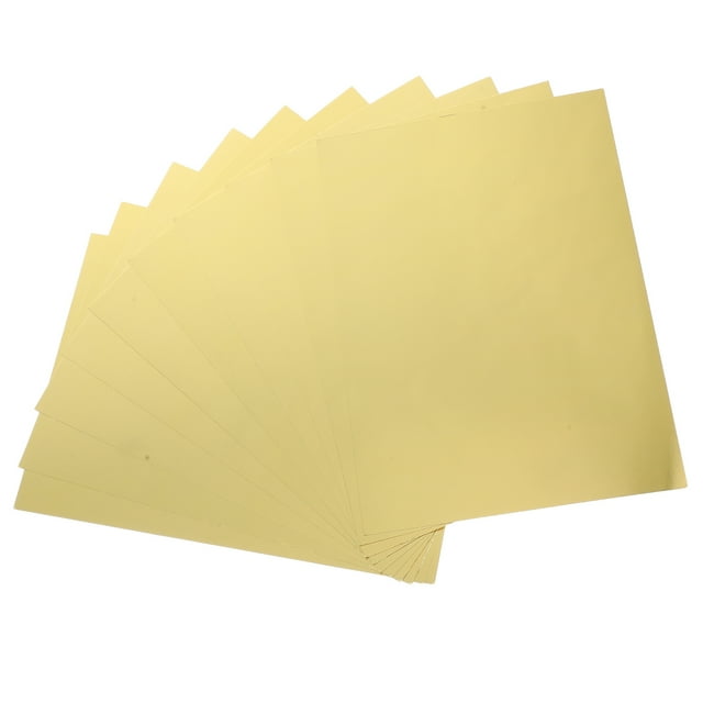 10 hojas de papel de cartulina metálica, espejo de aluminio, papel brillante para artes y manualidades, bodas decorativas, cumpleaños, invitaciones, suministros para álbumes de recortes, dorado