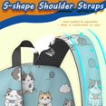 thumbnail image 5 of Chubby Cat and Yarn Blue Pattern 17" Waterproof Oxford School Backpacks for Teens, S-Shape Padded Straps, for School, Travel, Hiking, Camping, 5 of 5