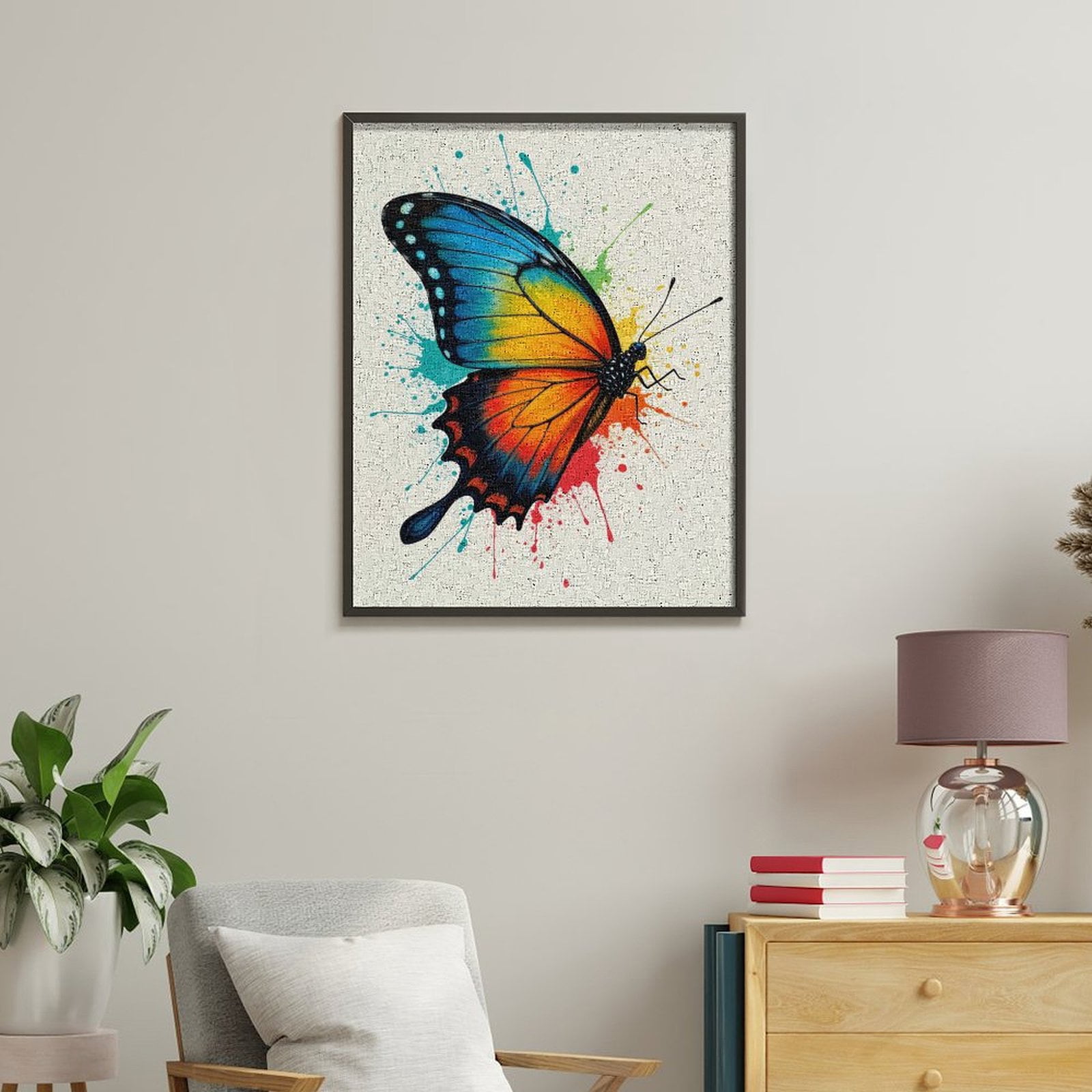 Paint By Numbers Kit for Adults Beginner - DIY Colorful Butterfly Abstract Art Canvas Painting Kits for Adults, Frameless Paint By Number for Adults for Home Wall Decor 16x20 Inch