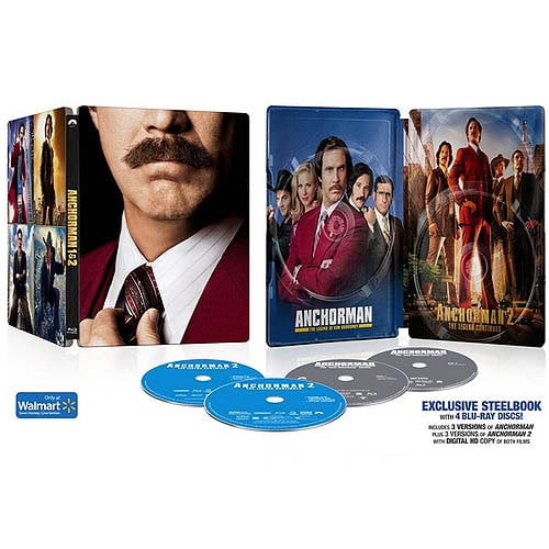 Anchorman Anchorman 2 The Legend Continues 2 Pack Blu Ray Steelbook Walmart Exclusive Walmart Com Walmart Com