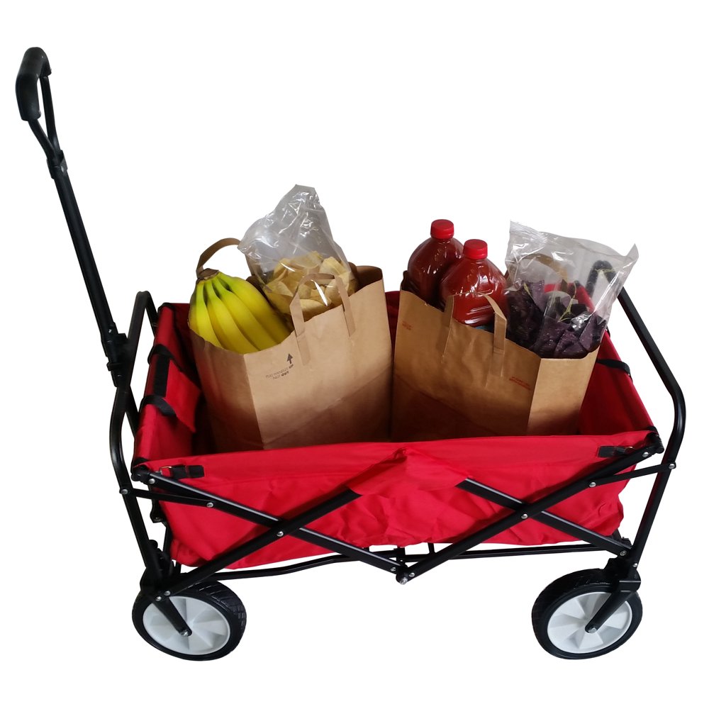 SECO Heavy Duty Folding Utility Wagon Wheelbarrow Garden Cart Sports